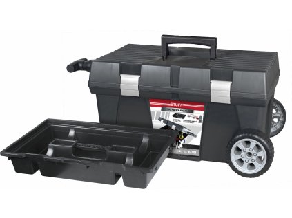 78833 | Kufor na náradie plastový s kolieskami a madlom 760x380x330 mm, rukoväť s teleskopickým madlom