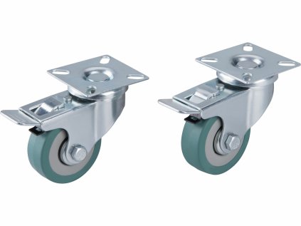 8856025 | Kolieska otočné s brzdou 50 mm, max. nosnosť 27 kg/1 ks, šedé, balenie 2 ks