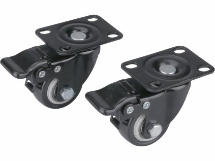 8856013 | Kolieska otočné s brzdou 40 mm, max. nosnosť 30 kg/1 ks, čierne, balenie 2 ks