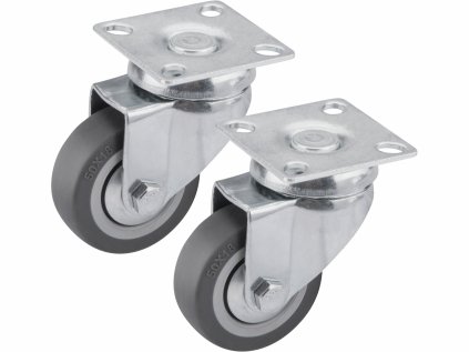 8856023 | Kolieska otočné 50 mm, max. nosnosť 27 kg/1 ks, šedé, balenie 2 ks