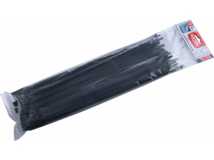 8856238 | Pásky sťahovacie čierne, nízkoprofilový zámok 7,6 x 370 mm - balenie 50 ks