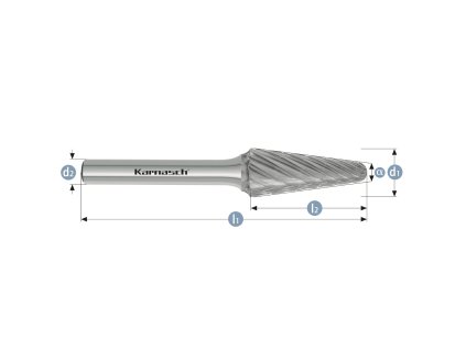 114098050 | L (KEL) - Rundkegel Frässtift HP-3 PRO 16x33x6-78 mm, unbeschichtet