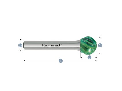 116093050 | D (KUD) -  Kugel Frässtift HP-3 PRO 16x14x6x59 mm, beschichtet