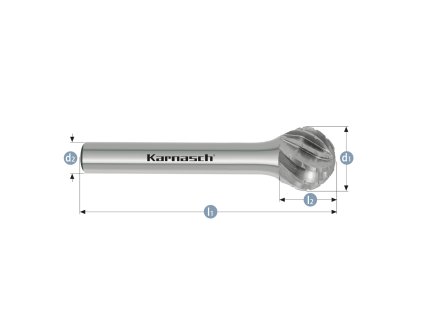 114093050 | D (KUD) -  Kugel Frässtift HP-3 PRO 16x14x6x59 mm, vebeschichtet