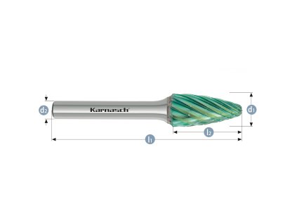 116095020 | F (RBF) - Rundbogen Frässtift HP-3 PRO 8x20x6-65 mm, beschichtet