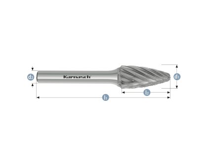 114095040 | F (RBF) - Rundbogen Frässtift HP-3 PRO 12x25x6-70 mm, unbeschichtet