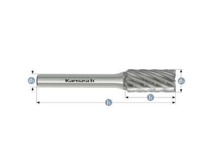 114090020 | ZYA (A) - Zylinder Frässtift ohne Stirnverzahnung HP-3 PRO 8x20x6-65 mm, unbeschichtet