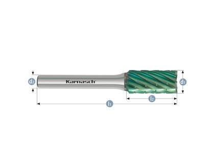 116091040 | ZYB (B) - Zylinder Frässtift mit Stirnverzahnung HP-3 PRO 12x25x6-70 mm, povlakovaná