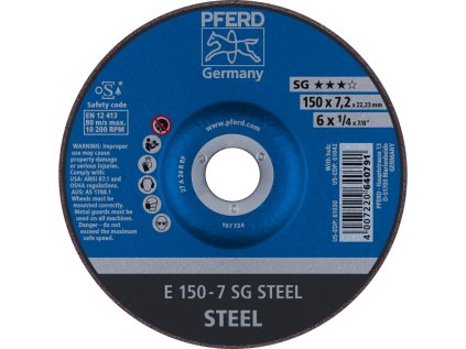 62215726 | Schleifscheibe 150 x 7,2 x 22,23 mm, SG STEEL