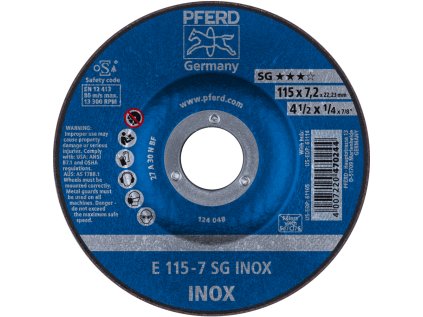 62211623 | Schleifscheibe 115 x 7,2 x 22,23 mm, SG INOX