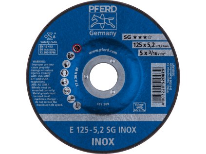 62212523 | Schleifscheibe 125 x 5,2 x 22,23 mm, SG INOX