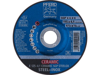 62100125 | Schleifscheibe 125 x 4,1 x 22,23 mm, CERAMIC SGP STEELOX