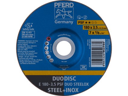 62017420 | Trenn- und Schleifscheibe 180 x 3,5 x 22,23 mm, PSF DUODISC STEELOX