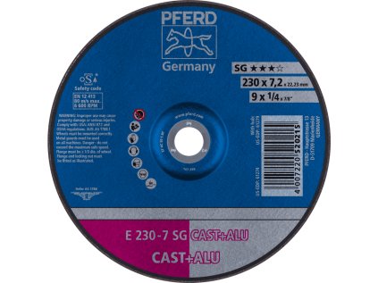 62223681 | Schleifscheibe für Gießereien 230 x 7,2 x 22,23 mm, SG CAST + ALU