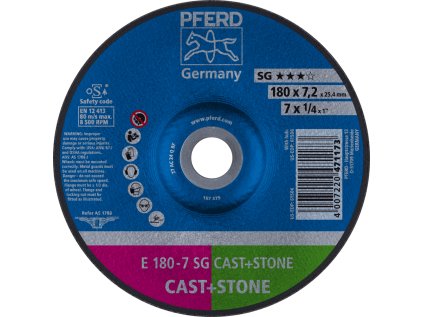 62917625 | Schleifscheibe für Gießereien 180 x 7,2 x 22,23 mm, SG CAST + STONE