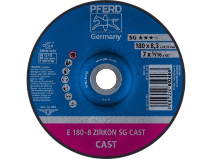 62217747 | Brúsny kotúč pre zlievarne 180 x 8,3 x 22,23 mm, ZIRKON SG CAST