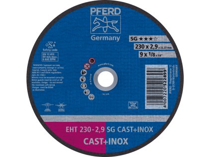 61328832 | Trennscheibe für Gießereien 230 x 2,9 x 22,23 mm, SG CAST + INOX, gerade