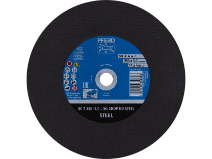 66323580 | Rezný kotúč 350 x 3,0 x 25,4mm, SG CHOP HD STEEL, rovný