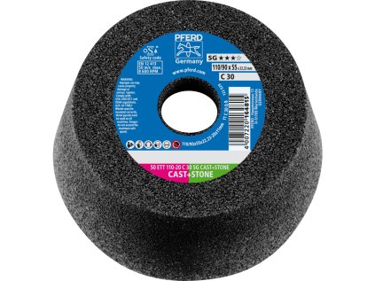 63538222 | Schleiftopf 110x20x22,23 mm, K30, SG CAST+STONE