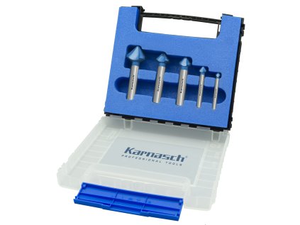 201698 | Set 5 HSS-XE + BLUE-TEC beschichtete Kegelsenker 82 Grad 6,3-9,4-16-19-25 mm