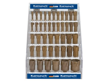 201604  | Hartmetall-bestückte Kernbohrer HARD-LINE 40 SET DISPLAY, WELDON 12-50 mm, Set 44 Stück