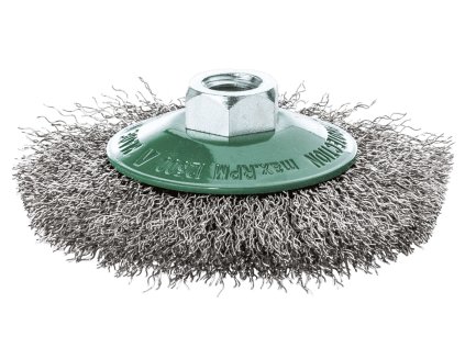 422367 | Kegelbürste KB Drm 100 x 8-12 mm Stahldraht rostfrei ROF gewellt 0.30 mm Gew. M14 Besatzhöhe 20 mm