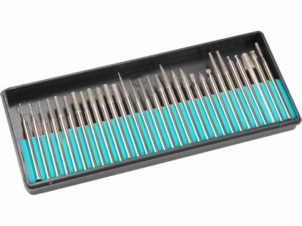 73420 | Diamantové telieska pre priamu brúsku priemer stopky 3,2 mm, Z150 - 30-dielna sada