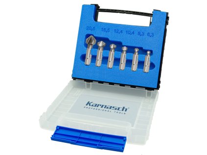 404095020 | Set HSS-XE Kegelsenker, Ungleichteilung, DIN 335 Form C 90° mit Bitaufnahme „lang“ 6,3-8,3-10,4-12,4-16,5-20,5 mm