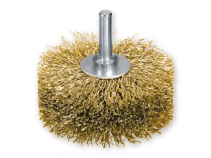 418704 | Rotačná kefa so stopkou priemer 6 mm priemer 80x35 stopka priemer 8 mm / 0,25 pomosadzený oceľový drôt zvlnený