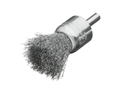456161 | Pinselbürste mit Schaft 6 mm, Stahldraht gewellt 30x29 / 0,30