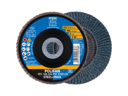 67764100 | Brúsny lamelový kotúč 100x16 mm, Z40, Z PSF STEELOX