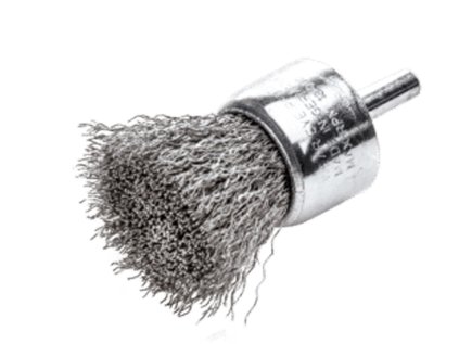 453361 | Pinselbürste mit Schaft 6 mm, Stahldraht rostfrei gewellt 23x22 / 0,30