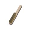 126611 | Feinbürsten Holz Körper 225 x 28 x 11 mm 6 rhg. x 15/16 Messingdraht MES gewellt 0.15 mm