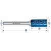115011140 | B (ZYB) - Zylinder Frässtift mit Stirnberzahnung HP-3 25,0x25x8-70 mm, beschichtet