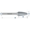 113052065 | F (RBF) - Rundbogen Frässtift HP-4 16,0x25x6-70 mm, unbeschichtet