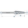 113085050 | L (KEL) - Rundkegel Frässtift HP-7 12,0x32x8-77/14°mm, unbeschichtet
