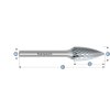 113067063 | G (SPG) - Spitzbogen Frässtift HP-1 12,0 DINx25x6-70 mm, unbeschichtet