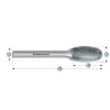 113043025 | E (TRE) - Tropfen Frässtift HP-5 8,0x16x6-60 mm, unbeschichtet