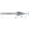 113093055 | M (SKM) - Spitzkegel Frässtift HP-5 16,0x26x6-74/33° mm, unbeschichtet