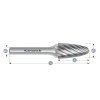 114036015 | F (RBF) - Rundbogen Frässtift HP-9 8,0x20x6-65 mm, unbeschichtet