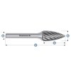 114037015 | G (SPG) - Spitzbogen Frässtift HP-9 8,0x20x6-65 mm, unbeschichtet