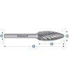 114048025 | H - Flamme Frässtift HP-8 12,0x32x6-77 mm, unbeschichtet