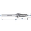 114049020 | L (KEL) - Rundkegel Frässtift HP-8 10,0x30x6-75/14° mm, unbeschichtet