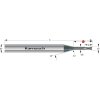 3065420050060 | Tvrdokovová mikro stopková fréza 0,50x6,0-40x4 mm, Z=2