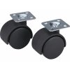 956036 | Kolieska otočné dvojité 40 mm, max. nosnosť 25 kg/1 ks, čierne, balenie 2 ks