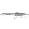 114098050 | L (KEL) - Rundkegel Frässtift HP-3 PRO 16x33x6-78 mm, unbeschichtet