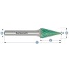 116099010 | SKM (M) - Spitzkegel Frässtift HP-3 PRO 6x18x6-50 mm, beschichtet