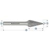 114099010 | SKM (M) - Spitzkegel Frässtift HP-3 PRO 6x18x6-50 mm, unbeschichtet