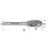 114094010 | TRE (E) - Tropfen Frässtift HP-3 PRO 6x10x6-50 mm, unbeschichtet