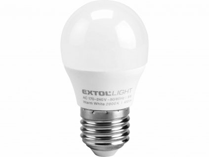 43006 | Žárovka LED mini 5W, 410 lm, E27, teplá bílá, průměr 45 mm (ekvivalent 40W žárovky)
